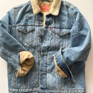 Levi's Light Blue Denim Jacket with Beige Lining
